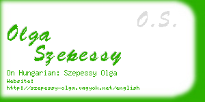 olga szepessy business card